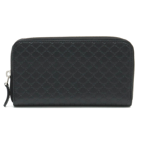 Gucci Leather Zip Black Long Micro ssima Wallet - Picture 1 of 9